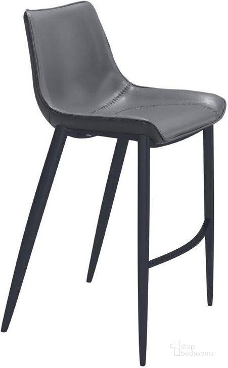 The appearance of Magnus Barstool Set of 2 in Black and Dark Gray designed by Zuo Modern in the modern / contemporary interior design. This black and dark gray piece of furniture  was selected by 1StopBedrooms from Magnus Collection to add a touch of cosiness and style into your home. Sku: 109391. Material: Steel. Product Type: Barstool. Image1
