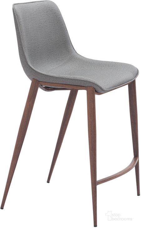 The appearance of Magnus Counter Stool Set of 2 in Dove Gray and Walnut designed by Zuo Modern in the modern / contemporary interior design. This dove gray and walnut piece of furniture  was selected by 1StopBedrooms from Magnus Collection to add a touch of cosiness and style into your home. Sku: 109936. Product Type: Counter Height Chair. Material: Plywood. Image1