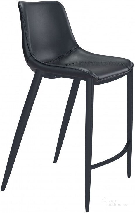 The appearance of Magnus Barstool Set of 2 in Black designed by Zuo Modern in the modern / contemporary interior design. This black piece of furniture  was selected by 1StopBedrooms from Magnus Collection to add a touch of cosiness and style into your home. Sku: 101923. Material: Steel. Product Type: Barstool. Image1