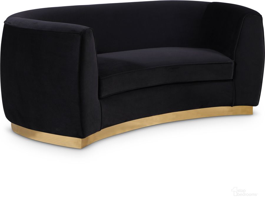 The appearance of Mahone Bay Black Velvet Loveseat 0qb2337177 designed by Furnique in the modern / contemporary interior design. This black velvet piece of furniture  was selected by 1StopBedrooms from Mahone Bay Collection to add a touch of cosiness and style into your home. Sku: 620Black-L. Product Type: Loveseat. Material: Velvet. Image1