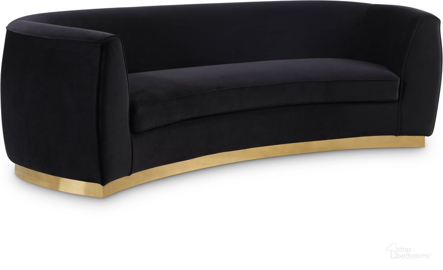 The appearance of Mahone Bay Black Velvet Sofa 0qb2337178 designed by Furnique in the modern / contemporary interior design. This black velvet piece of furniture  was selected by 1StopBedrooms from Mahone Bay Collection to add a touch of cosiness and style into your home. Sku: 620Black-S. Product Type: Sofa. Material: Velvet. Image1