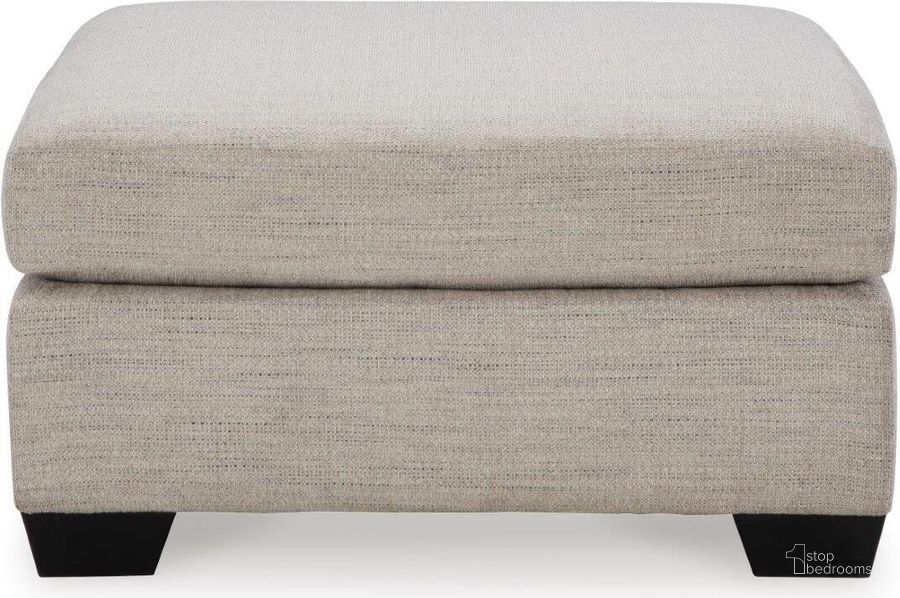 The appearance of Mahoney Oversized Accent Ottoman In Pebble designed by Signature Design by Ashley in the modern / contemporary interior design. This pebble piece of furniture  was selected by 1StopBedrooms from Mahoney Collection to add a touch of cosiness and style into your home. Sku: 3100408. Material: Fabric. Product Type: Ottoman. Image1