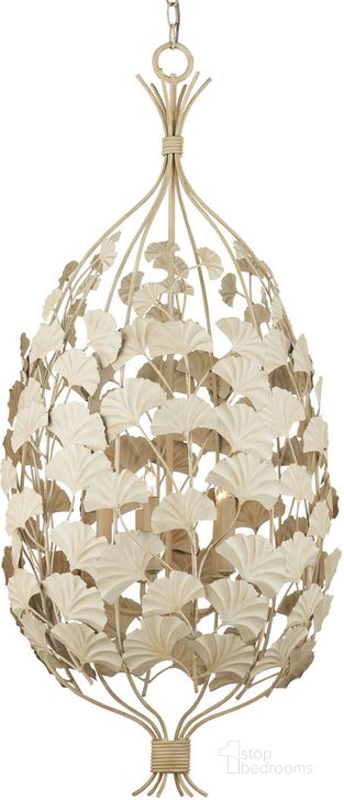 The appearance of Maidenhair Cream Chandelier designed by Currey & Company in the modern / contemporary interior design. This cream piece of furniture  was selected by 1StopBedrooms from Maidenhair Collection to add a touch of cosiness and style into your home. Sku: 9000-1118. Product Type: Chandelier. Material: Iron. Image1