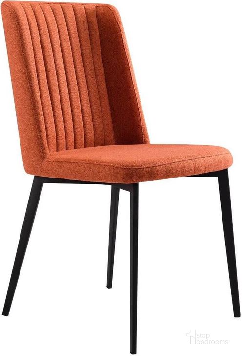 The appearance of Maine Orange Dining Upholstered Side Chair designed by Armen Living in the modern / contemporary interior design. This orange piece of furniture  was selected by 1StopBedrooms from Maine Collection to add a touch of cosiness and style into your home. Sku: LCMNSIOR. Material: Fabric. Product Type: Side Chair. Image1