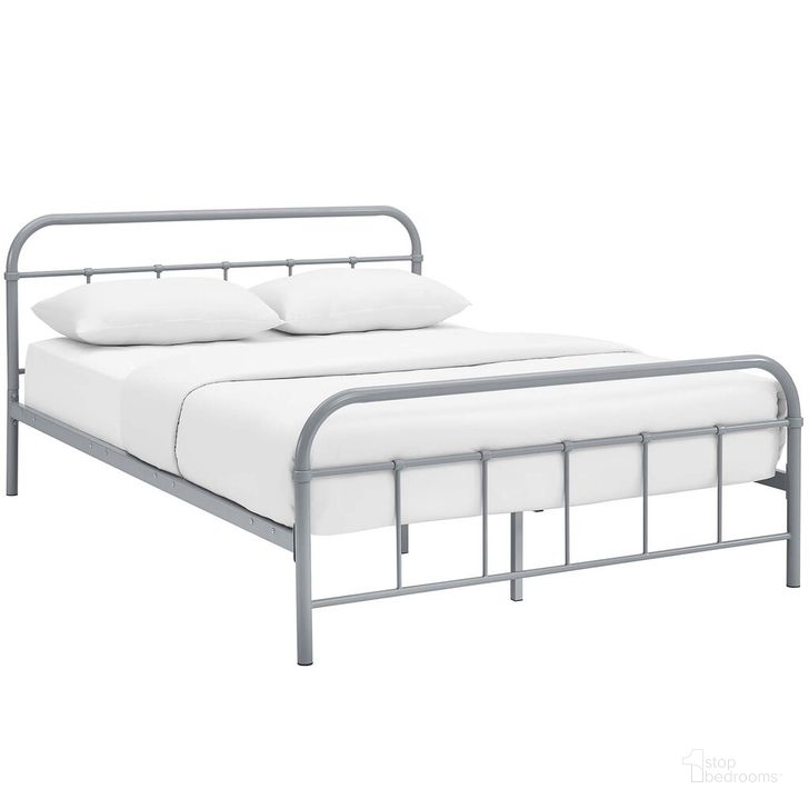 The appearance of Maisie Full Stainless Steel Bed Frame In Gray designed by Modway in the modern / contemporary interior design. This gray piece of furniture  was selected by 1StopBedrooms from Maisie Collection to add a touch of cosiness and style into your home. Sku: MOD-5532-GRY-SET. Material: Steel. Product Type: Bed Frame. Bed Size: Full. Image1