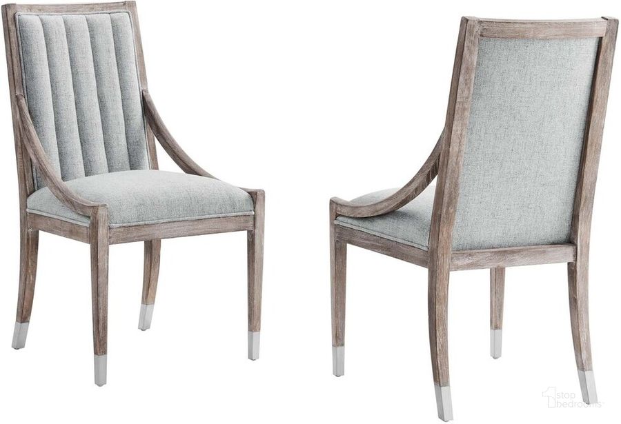 The appearance of Maison French Vintage Tufted Fabric Dining Armchairs Set of 2 In Light Gray designed by Modway in the  interior design. This light gray piece of furniture  was selected by 1StopBedrooms from Maison Collection to add a touch of cosiness and style into your home. Sku: EEI-6624-LGR. Product Type: Arm Chair. Material: Rubberwood. Image1