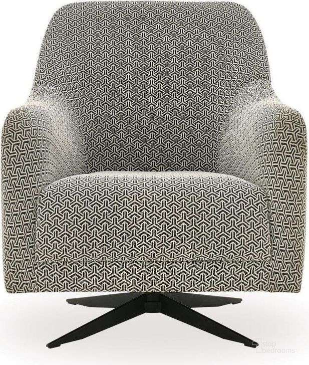 The appearance of Maison Swivel Armchair In Black And White designed by Enza Home in the modern / contemporary interior design. This black and white piece of furniture  was selected by 1StopBedrooms from Maison Collection to add a touch of cosiness and style into your home. Sku: 03.108.0466.0048.0034.0000.2037. Material: Wood. Product Type: Arm Chair. Image1