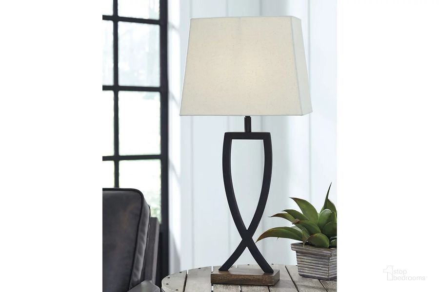 The appearance of Makara Black and Brown Metal Table Lamp Set of 2 designed by Signature Design by Ashley in the transitional interior design. This black/brown piece of furniture  was selected by 1StopBedrooms from Makara Collection to add a touch of cosiness and style into your home. Sku: L204174. Material: Metal. Product Type: Table Lamp. Image1
