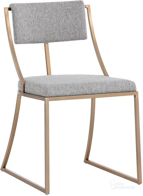 The appearance of Makena Dining Chair In Monument Pebble designed by Sunpan in the transitional interior design. This pebble piece of furniture  was selected by 1StopBedrooms from Makena Collection to add a touch of cosiness and style into your home. Sku: 108519. Material: Fabric. Product Type: Dining Chair. Image1
