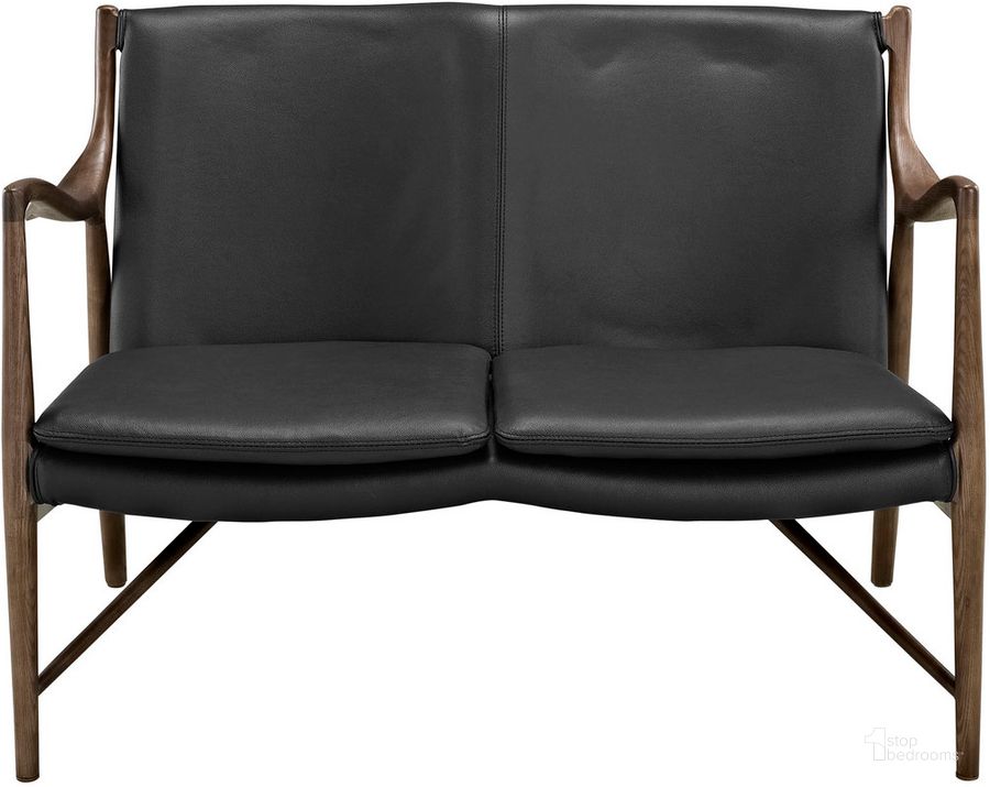 The appearance of Makeshift Leather Loveseat In Walnut Black designed by Modway in the transitional interior design. This walnut black piece of furniture  was selected by 1StopBedrooms from Makeshift Collection to add a touch of cosiness and style into your home. Sku: EEI-1664-WAL-BLK. Material: Wood. Product Type: Loveseat. Image1