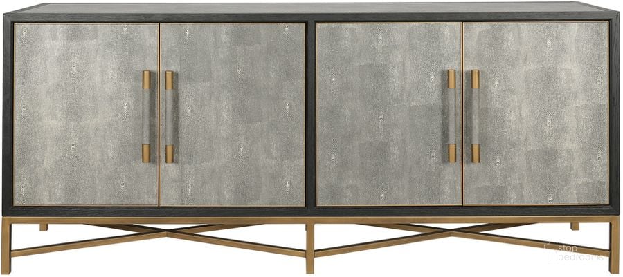 The appearance of Mako Sideboard In Grey designed by Moes Home in the modern / contemporary interior design. This grey piece of furniture  was selected by 1StopBedrooms from Mako Collection to add a touch of cosiness and style into your home. Sku: VL-1048-15. Product Type: Sideboard. Material: Polyurethane. Image1