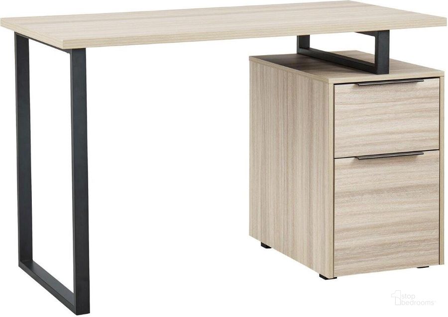 The appearance of Makoto Natural/Black Home Office Desk & Hutch 0qd24394895 designed by Artisan Elegance in the modern / contemporary interior design. This natural/black piece of furniture  was selected by 1StopBedrooms from Makoto Collection to add a touch of cosiness and style into your home. Sku: H211-28. Material: Metal. Product Type: Home Office Desk. Image1