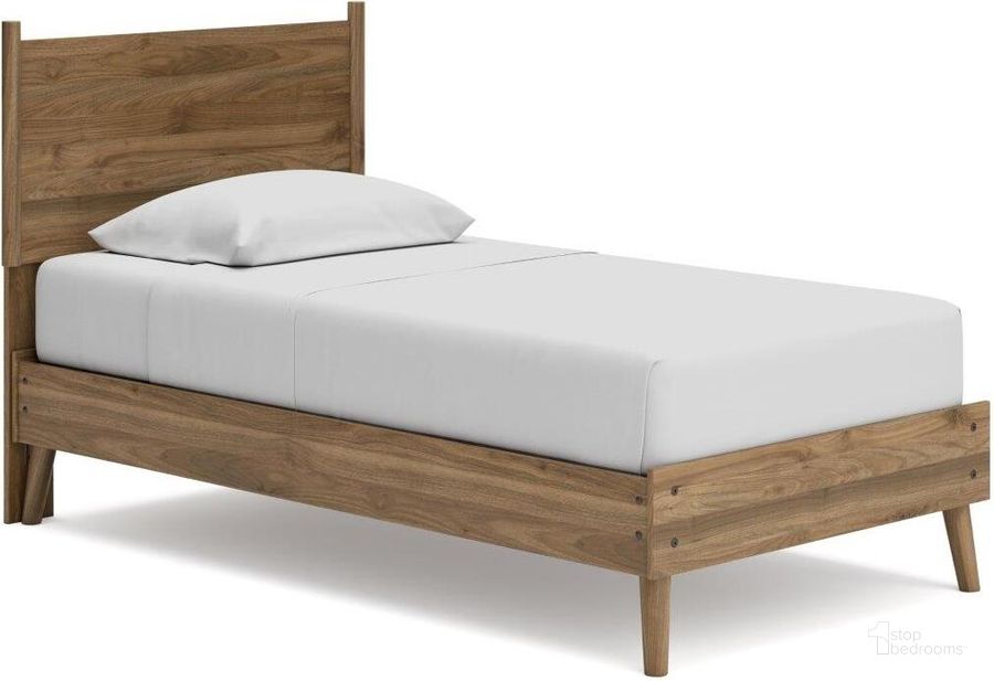 The appearance of Malartic Honey Twin Platform Bed 0qd24401753 designed by Luxury Loft in the modern / contemporary interior design. This honey piece of furniture  was selected by 1StopBedrooms from Malartic Collection to add a touch of cosiness and style into your home. Sku: EB1187-155;EB1187-111. Bed Type: Platform Bed. Material: Fabric. Product Type: Platform Bed. Bed Size: Twin. Image1
