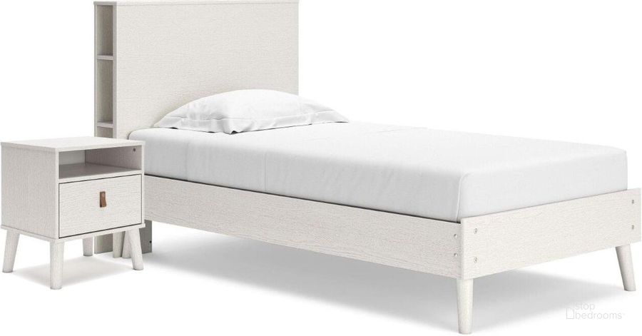 The appearance of Malartic White Platform Bed Bedroom Set 0qd24401998 designed by Luxury Loft in the modern / contemporary interior design. This white piece of furniture  was selected by 1StopBedrooms from Malartic Collection to add a touch of cosiness and style into your home. Sku: EB1024-111;EB1024-163;EB1024-291. Bed Type: Platform Bed. Material: Wood. Product Type: Bookcase Bed. Bed Size: Twin. Image1