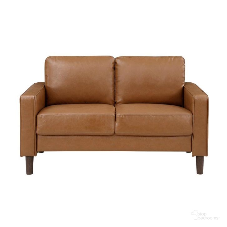The appearance of Malcolm Love Seat In Brown designed by Homelegance in the modern / contemporary interior design. This brown piece of furniture  was selected by 1StopBedrooms from Malcolm Collection to add a touch of cosiness and style into your home. Sku: 9203BRW-2. Material: Faux Leather. Product Type: Loveseat. Image1
