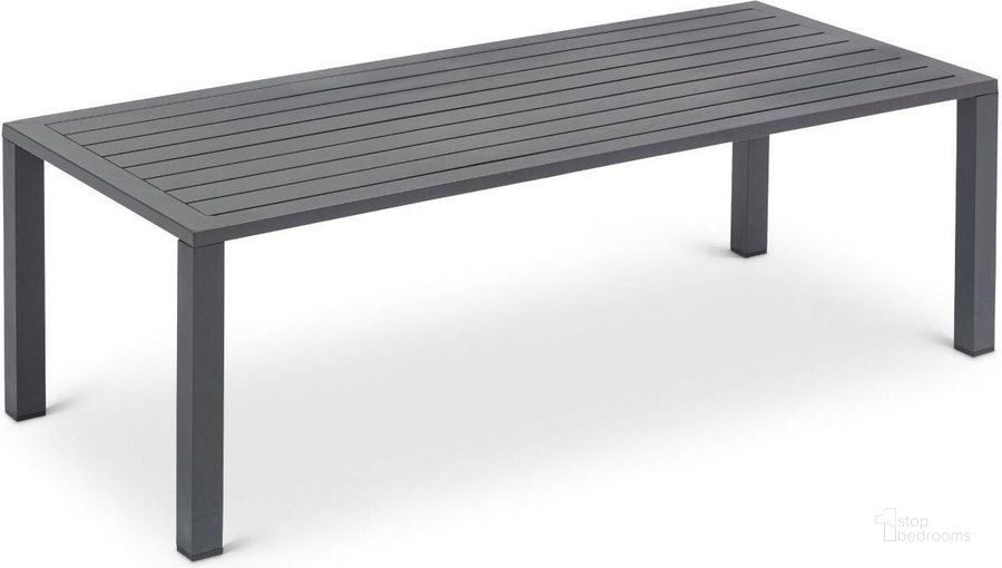 The appearance of Maldives Outdoor Patio Coffee Table In Grey 346Grey-Ct designed by Meridian in the modern / contemporary interior design. This grey piece of furniture  was selected by 1StopBedrooms from Maldives Collection to add a touch of cosiness and style into your home. Sku: 346Grey-CT. Material: Aluminum. Product Type: Outdoor Table. Image1