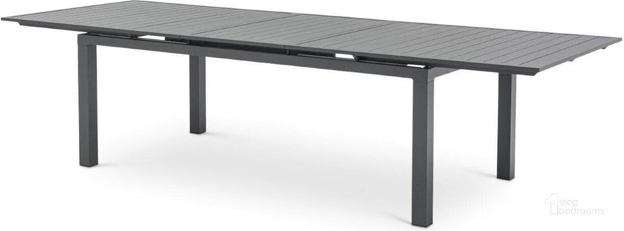 The appearance of Maldives Outdoor Patio Dining Table In Grey designed by Meridian in the modern / contemporary interior design. This grey piece of furniture  was selected by 1StopBedrooms from Maldives Collection to add a touch of cosiness and style into your home. Sku: 343Grey-T. Material: Aluminum. Product Type: Outdoor Dining Table. Image1