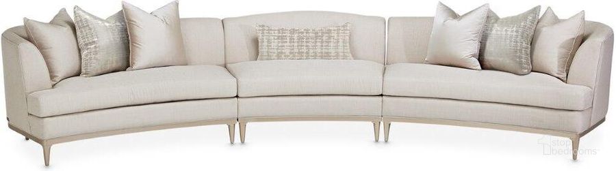 The appearance of Malibu Crest Pearl/Chardonnay 3-Piece Sofa designed by AICO in the transitional interior design. This chardonnay piece of furniture  was selected by 1StopBedrooms from Malibu Crest Collection to add a touch of cosiness and style into your home. Sku: N9007822-PEARL-822;N9007823-PEARL-822;N9007830-PEARL-822. Material: Polyester. Product Type: Sofa. Image1