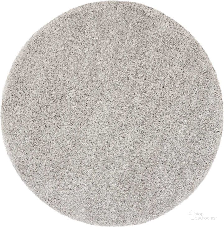 The appearance of Malibu Shag Silver Grey 4 Round Area Rug designed by Nourison in the modern / contemporary interior design. This silver grey piece of furniture  was selected by 1StopBedrooms from Malibu Shag Collection to add a touch of cosiness and style into your home. Sku: 99446397447. Material: Polypropylene. Product Type: Area Rugs. Image1