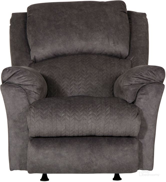 The appearance of Malloy Power Rocker Recliner In Graphite designed by Catnapper in the traditional interior design. This graphite piece of furniture  was selected by 1StopBedrooms from Malloy Collection to add a touch of cosiness and style into your home. Sku: 647852179228279228. Material: Fabric. Product Type: Rocker Recliner. Image1