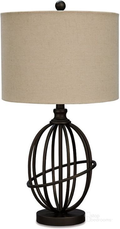 The appearance of Manasa Bronze Metal Table Lamp designed by Signature Design by Ashley in the transitional interior design. This dark brown piece of furniture  was selected by 1StopBedrooms from Manasa Collection to add a touch of cosiness and style into your home. Sku: L204164. Material: Metal. Product Type: Table Lamp. Image1