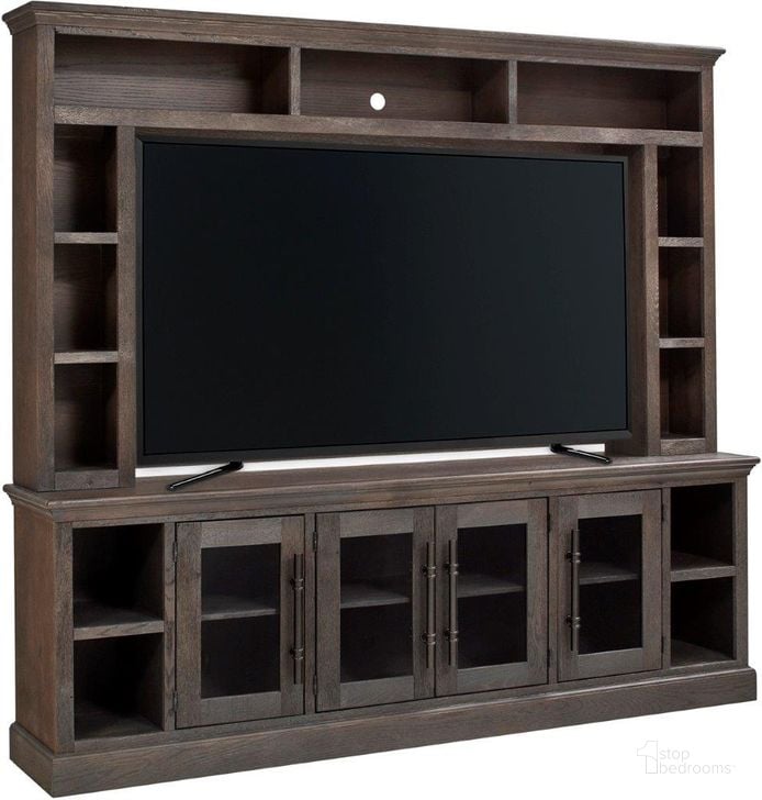 The appearance of Manchester 97 Inch Console And Hutch In Medium Brown designed by Aspenhome in the traditional interior design. This medium brown piece of furniture  was selected by 1StopBedrooms from Manchester Collection to add a touch of cosiness and style into your home. Sku: WKM1270H-BRN;WKM1270-BRN. Material: Wood. Product Type: TV Stands and TV Console. Image1