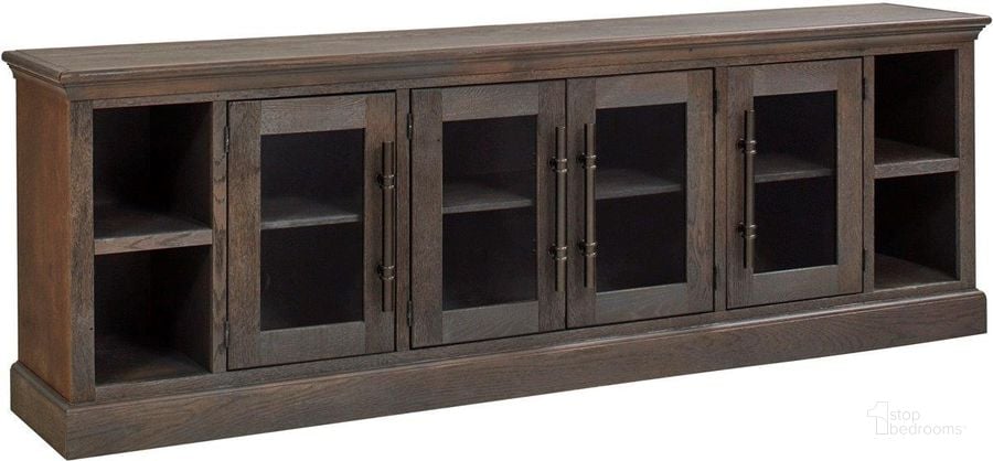 The appearance of Manchester 97 Inch Console With 4 Doors In Medium Brown designed by Aspenhome in the traditional interior design. This medium brown piece of furniture  was selected by 1StopBedrooms from Manchester Collection to add a touch of cosiness and style into your home. Sku: WKM1270-BRN. Material: Wood. Product Type: TV Console. Image1