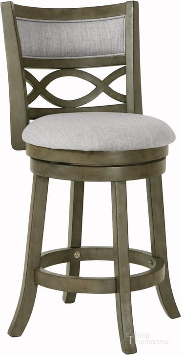 The appearance of Manchester Antique Gray 24 Inch Counter Height Stool Set Of 2 designed by New Classic in the transitional interior design. This gray piece of furniture  was selected by 1StopBedrooms from Manchester Collection to add a touch of cosiness and style into your home. Sku: S1128-CS-FG. Product Type: Counter Height Chair. Image1