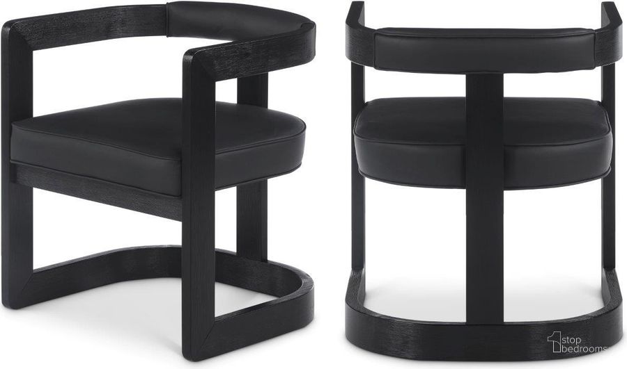 The appearance of Manchester Black Dining Chair 591Black-C designed by Meridian in the modern / contemporary interior design. This black piece of furniture  was selected by 1StopBedrooms from Manchester Collection to add a touch of cosiness and style into your home. Sku: 591Black-C. Product Type: Dining Chair. Material: Rubberwood. Image1