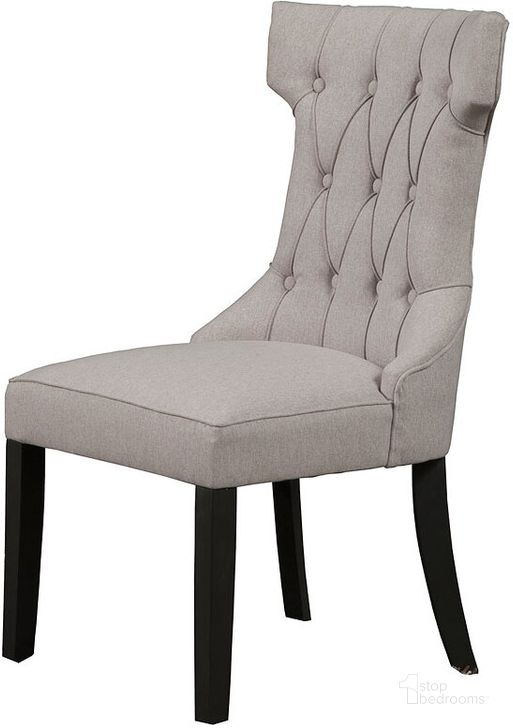 The appearance of Manchester Vintage Black Upholstered Side Chairs Set Of 2 designed by Alpine in the transitional interior design. This gray piece of furniture  was selected by 1StopBedrooms from Manchester Collection to add a touch of cosiness and style into your home. Sku: 3868-02. Product Type: Side Chair. Material: Rubberwood. Image1