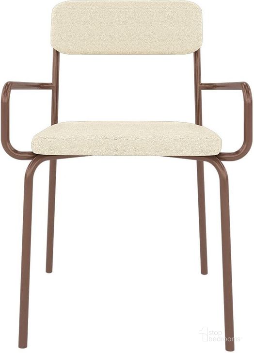 The appearance of Manhattan Comfort Whythe Pu Leather Dining Chair In Natural Linen & Corten designed by Manhattan Comfort in the modern / contemporary interior design. This natural linen piece of furniture  was selected by 1StopBedrooms from Whythe Collection to add a touch of cosiness and style into your home. Sku: DC-2PZ-111. Material: Steel. Product Type: Dining Chair. Image1