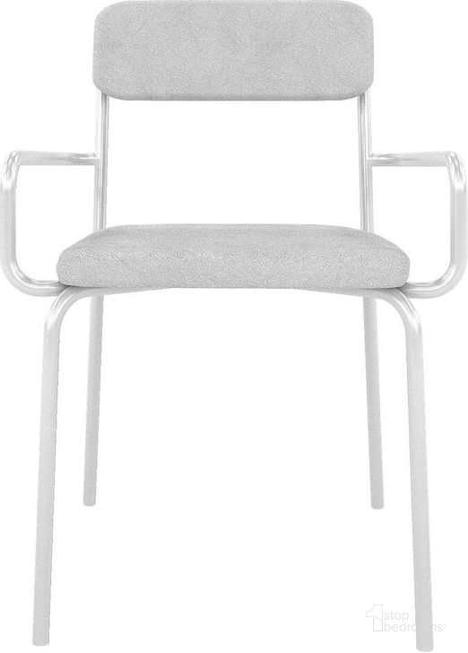 The appearance of Manhattan Comfort Whythe Pu Leather Dining Chair In White designed by Manhattan Comfort in the modern / contemporary interior design. This white piece of furniture  was selected by 1StopBedrooms from Whythe Collection to add a touch of cosiness and style into your home. Sku: DC-2PZ-312. Material: Steel. Product Type: Dining Chair. Image1