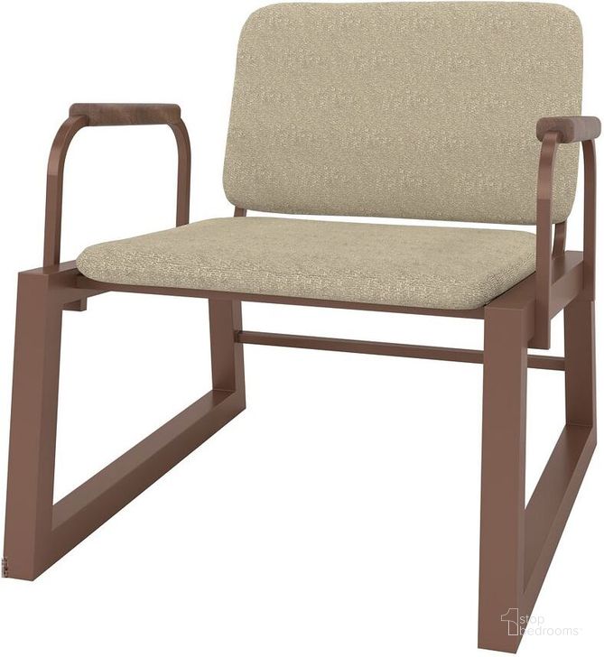 The appearance of Manhattan Comfort Whythe Pu Leather Low Accent Chair In Natural Linen & Corten AC-4PZ-205 designed by Manhattan Comfort in the modern / contemporary interior design. This natural linen piece of furniture  was selected by 1StopBedrooms from Whythe Collection to add a touch of cosiness and style into your home. Sku: AC-4PZ-205. Material: Steel. Product Type: Accent Chair. Image1