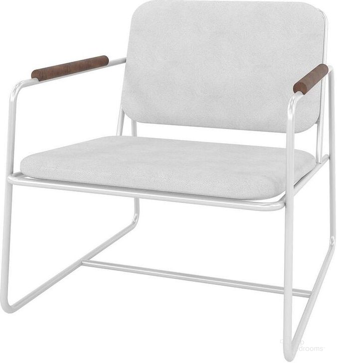 The appearance of Manhattan Comfort Whythe Pu Leather Low Accent Chair In White AC-5PZ-208 designed by Manhattan Comfort in the modern / contemporary interior design. This white piece of furniture  was selected by 1StopBedrooms from Whythe Collection to add a touch of cosiness and style into your home. Sku: AC-5PZ-208. Material: Steel. Product Type: Accent Chair. Image1