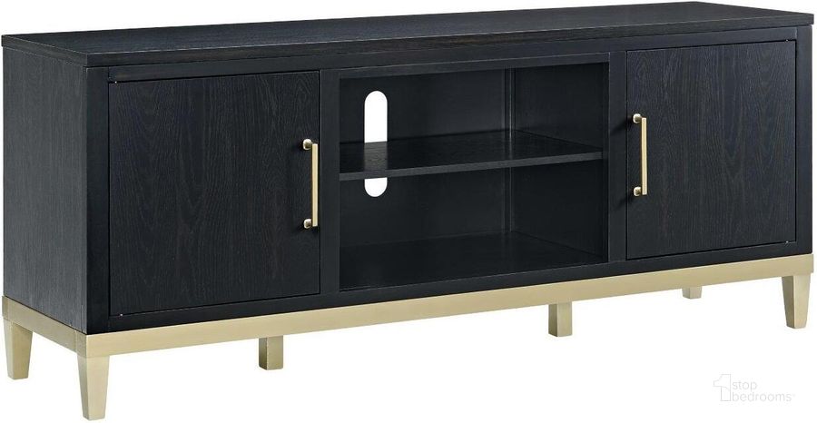 The appearance of Manhattan Tv Stand In Black Coffee designed by Martin Svensson Home in the modern / contemporary interior design. This gold piece of furniture  was selected by 1StopBedrooms from Manhattan Collection to add a touch of cosiness and style into your home. Sku: 910188. Product Type: TV Stand. Material: MDF. Image1