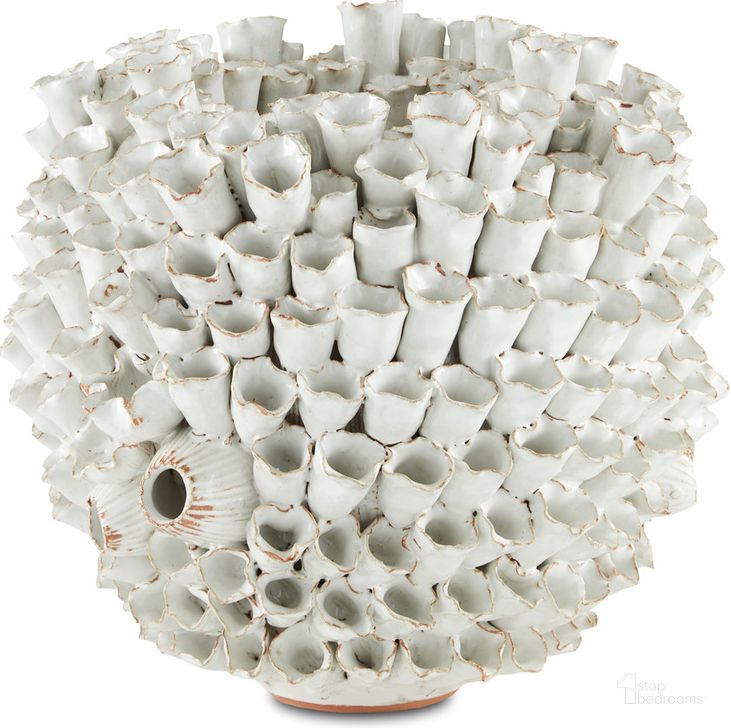 The appearance of Manitapi Medium White Vase designed by Currey & Company in the modern / contemporary interior design. This white piece of furniture  was selected by 1StopBedrooms from Manitapi Collection to add a touch of cosiness and style into your home. Sku: 1200-0491. Material: Ceramic. Product Type: Vase. Image1