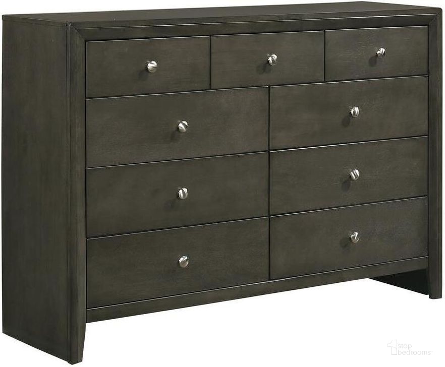 The appearance of Manix Gray Dresser designed by Bennett Interiors in the transitional interior design. This gray piece of furniture  was selected by 1StopBedrooms from Manix Collection to add a touch of cosiness and style into your home. Sku: 215843. Material: Wood. Product Type: Dresser. Image1