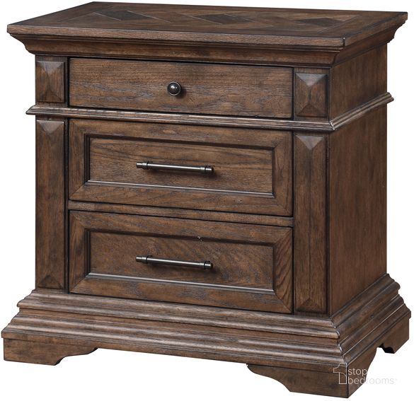 The appearance of Mar Vista Brushed Walnut Nightstand designed by New Classic in the transitional interior design. This brown piece of furniture  was selected by 1StopBedrooms from Mar Vista Collection to add a touch of cosiness and style into your home. Sku: B658-040. Product Type: Nightstand. Image1