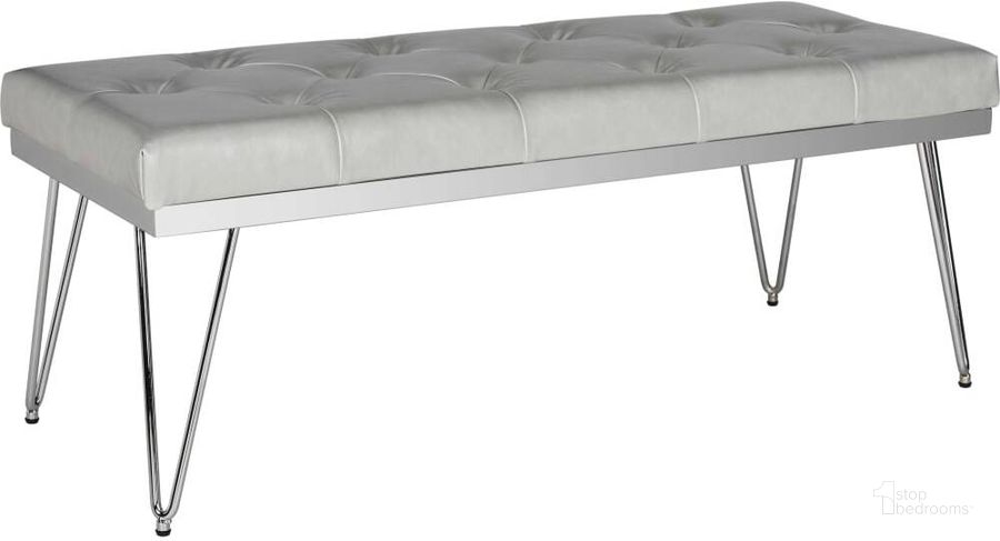 The appearance of Marcella Gray and Chrome Bench designed by Safavieh in the modern / contemporary interior design. This grey piece of furniture  was selected by 1StopBedrooms from Marcella Collection to add a touch of cosiness and style into your home. Sku: FOX6224B. Product Type: Bench. Material: Iron. Image1