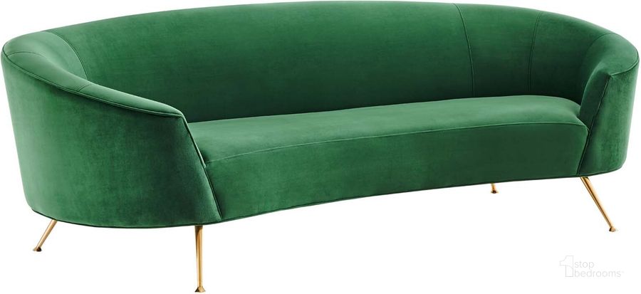 The appearance of Marchesa Upholstered Performance Velvet Sofa In Emerald designed by Modway in the modern / contemporary interior design. This emerald piece of furniture  was selected by 1StopBedrooms from Marchesa Collection to add a touch of cosiness and style into your home. Sku: EEI-5015-EME. Product Type: Sofa. Material: Stainless Steel. Image1