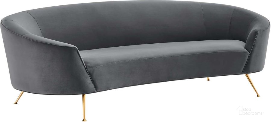 The appearance of Marchesa Upholstered Performance Velvet Sofa In Gray designed by Modway in the modern / contemporary interior design. This gray piece of furniture  was selected by 1StopBedrooms from Marchesa Collection to add a touch of cosiness and style into your home. Sku: EEI-5015-GRY. Product Type: Sofa. Material: Stainless Steel. Image1