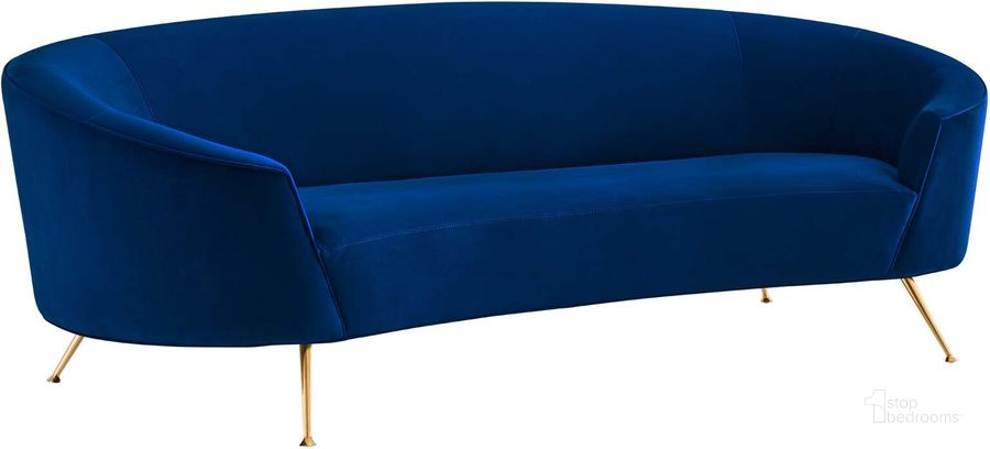 The appearance of Marchesa Upholstered Performance Velvet Sofa In Navy designed by Modway in the modern / contemporary interior design. This navy piece of furniture  was selected by 1StopBedrooms from Marchesa Collection to add a touch of cosiness and style into your home. Sku: EEI-5015-NAV. Product Type: Sofa. Material: Stainless Steel. Image1