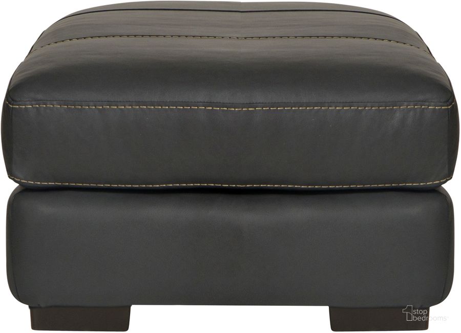 The appearance of Marco Italian Top Grain Leather Match Ottoman In Gunmetal designed by Jackson in the traditional interior design. This gunmetal piece of furniture  was selected by 1StopBedrooms from Marco Collection to add a touch of cosiness and style into your home. Sku: 450710127358307358. Material: Leather. Product Type: Ottoman. Image1