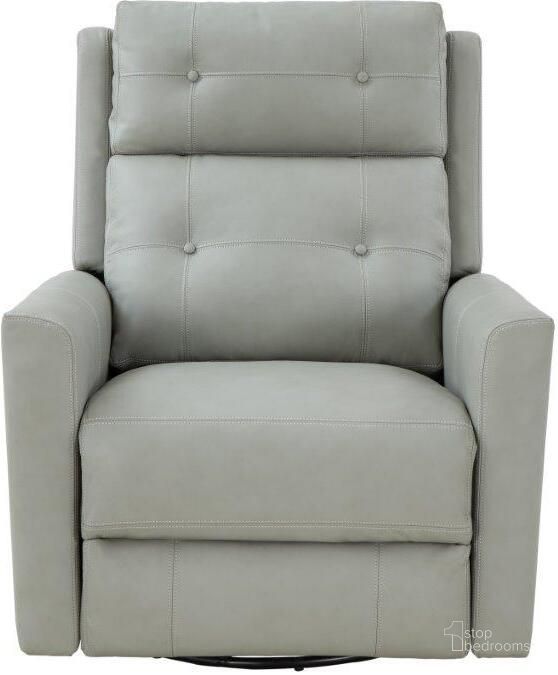The appearance of Marconi Swivel Glider Recliner In Corbett Chromium With Power Recline and Power Head Rest designed by BarcaLounger in the transitional interior design. This corbett chromium piece of furniture  was selected by 1StopBedrooms from Marconi Collection to add a touch of cosiness and style into your home. Sku: 8PH1119570791. Material: Leather. Product Type: Recliner. Image1