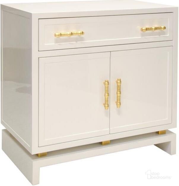 The appearance of Marcus White Laquer Cabinet designed by Worlds Away in the modern / contemporary interior design. This white piece of furniture  was selected by 1StopBedrooms from Marcus Collection to add a touch of cosiness and style into your home. Sku: MARCUS WH. Material: Metal. Product Type: Cabinet. Image1