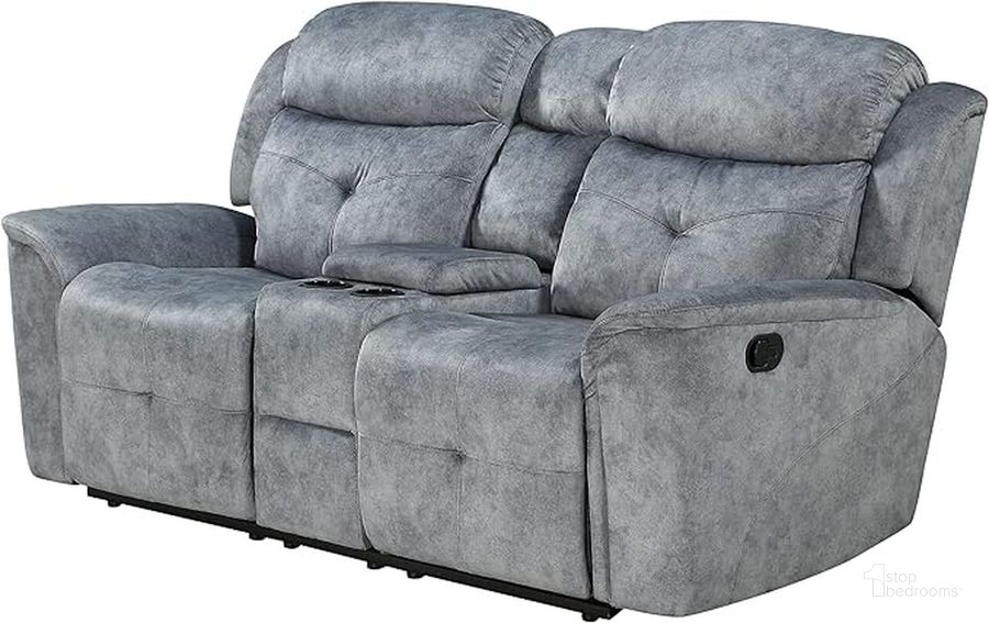The appearance of Mariana Silver Gray Fabric Motion Loveseat with Console designed by ACME in the modern / contemporary interior design. This silver gray piece of furniture  was selected by 1StopBedrooms from Mariana Collection to add a touch of cosiness and style into your home. Sku: 55031. Material: Upholstered. Product Type: Loveseat.