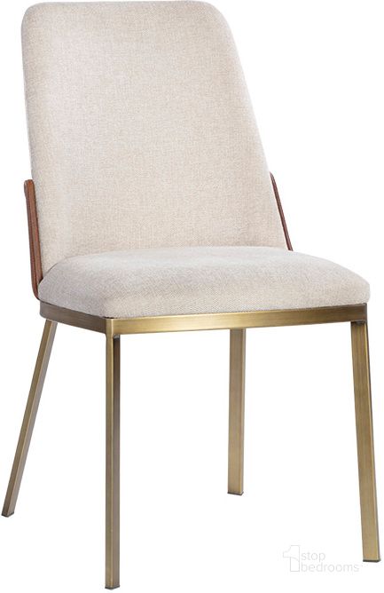 The appearance of Marie Dining Chair Set Of 2 In Belfast Oatmeal And Bravo Cognac designed by Sunpan in the modern / contemporary interior design. This oatmeal piece of furniture  was selected by 1StopBedrooms from Marie Collection to add a touch of cosiness and style into your home. Sku: 107647. Material: Faux Leather. Product Type: Dining Chair. Image1