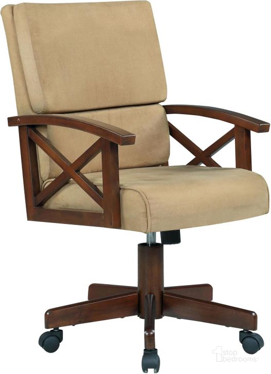 The appearance of Marietta Beige Game Chair designed by Coaster in the transitional interior design. This brown piece of furniture  was selected by 1StopBedrooms from Marietta Collection to add a touch of cosiness and style into your home. Sku: 100172. Material: Fabric. Product Type: Game Room Chair. Image1