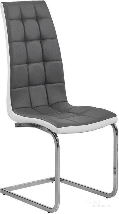 The appearance of Marilyn Faux Leather Dining Side Chair Set of 2 In Gray designed by Best Master Furniture in the modern / contemporary interior design. This gray piece of furniture  was selected by 1StopBedrooms from Marilyn Collection to add a touch of cosiness and style into your home. Sku: ME02GC. Material: Faux Leather. Product Type: Side Chair. Image1