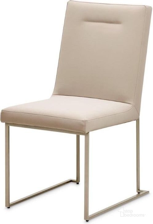 The appearance of Marin Dining Side Chair Set Of 2 In Greige designed by AICO in the modern / contemporary interior design. This greige piece of furniture  was selected by 1StopBedrooms from Marin Collection to add a touch of cosiness and style into your home. Sku: KI-MRIN003-139. Material: Polyester. Product Type: Dining Chair. Image1